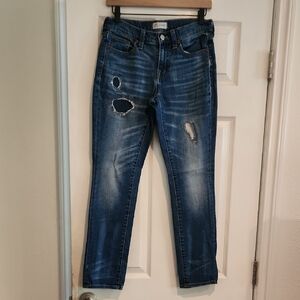 NWOT Madewell Sz 25 Slim Boy Jean Denim Patched